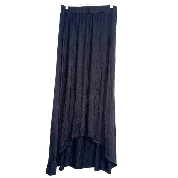 Loveppella Black High-Low Maxi Skirt L Rayon/Spandex Womens Lightweight Flowy - Picture 1 of 9
